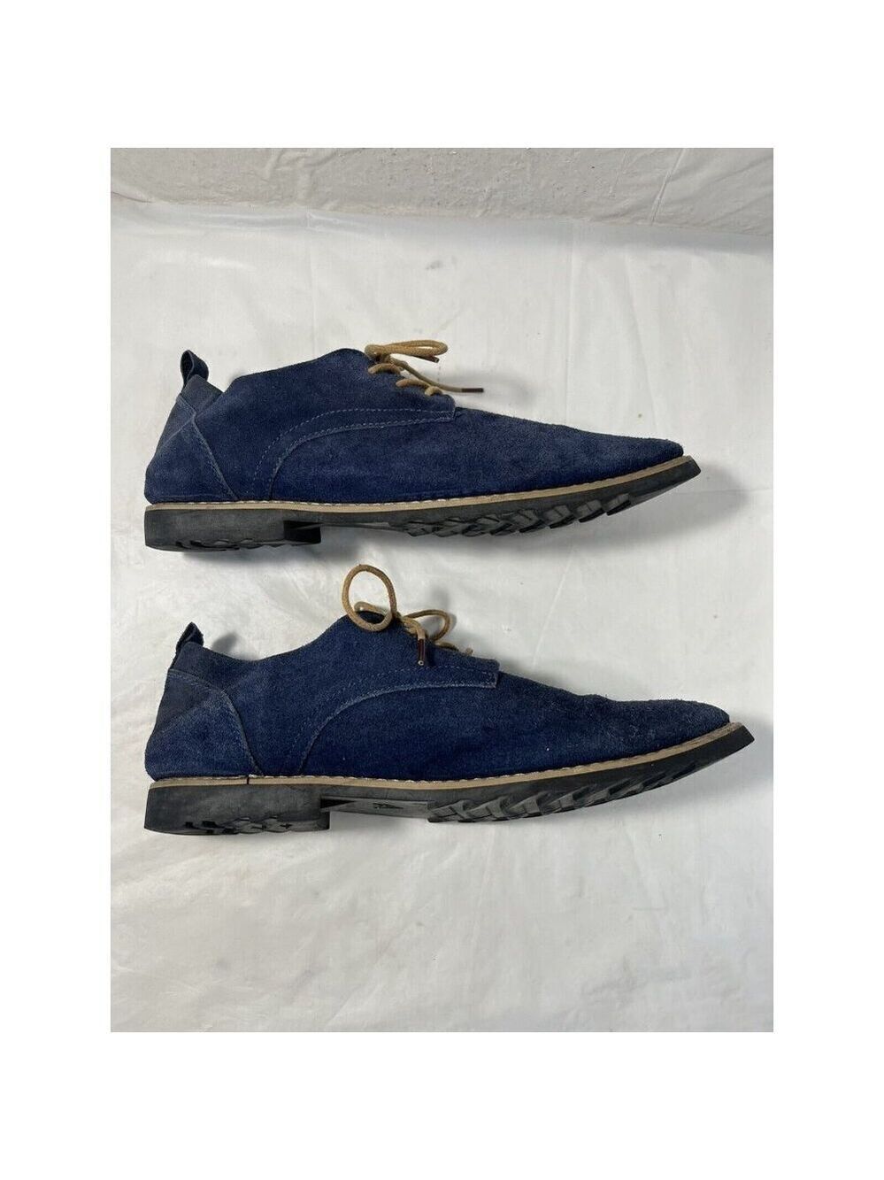iLoveSIA Men's Blue Suede Tan Accents Oxford Shoes Sz 9 - Picture 5 of 16